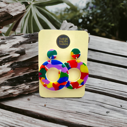 🍹 Club Tropicana Open Circle Earrings