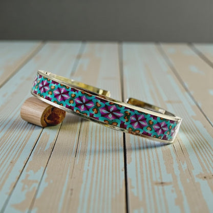 Violet Cloisonne Silver Bangle